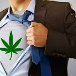 Cannabis Superhero Opens Shirt to Reveal Marijuana Undershirt
