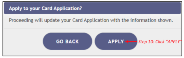 Example of 'APPLY' button to apply for your medical marijuana card from the Marijuana Use Registry Website