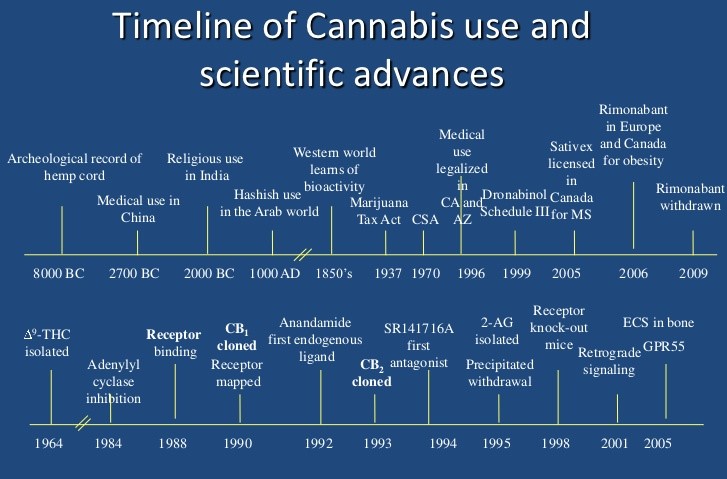 Timeline of Cannabis Use & Scientific Advances