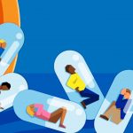 People Trapped Inside of Pill Capsules Illustration