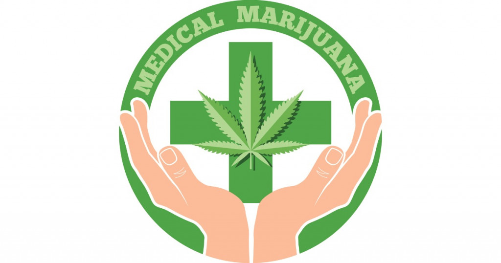 Cupped Hands With Pharmacy & Medical Marijuana Illustrations